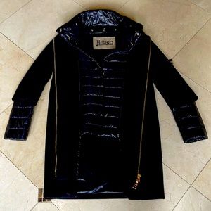 Heron women’s wool coat size 2. puffer inner snap closer and outer zipper close